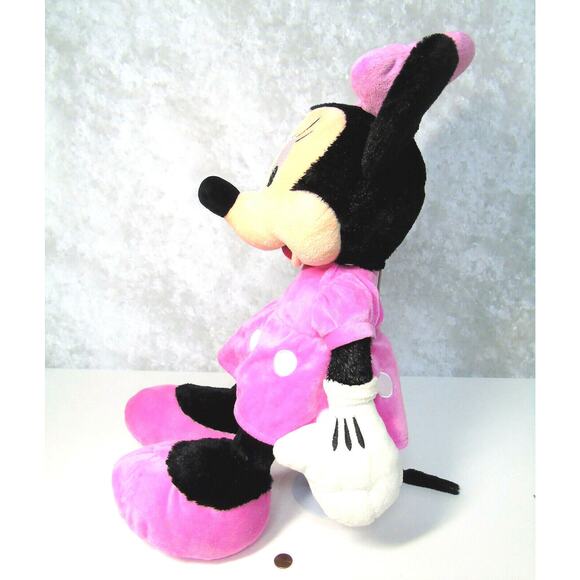 Disney Minnie Mouse Plush Jumbo 24" Doll Pink Velour Dress Bow Dress Shoes Soft - Picture 6 of 7